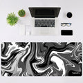 Liquid Abstract Black Chrome | XXL Gaming Muismat - Matmuis