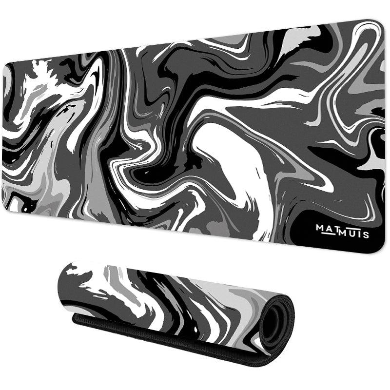 Liquid Abstract Black Chrome | XXL Gaming Muismat - Matmuis