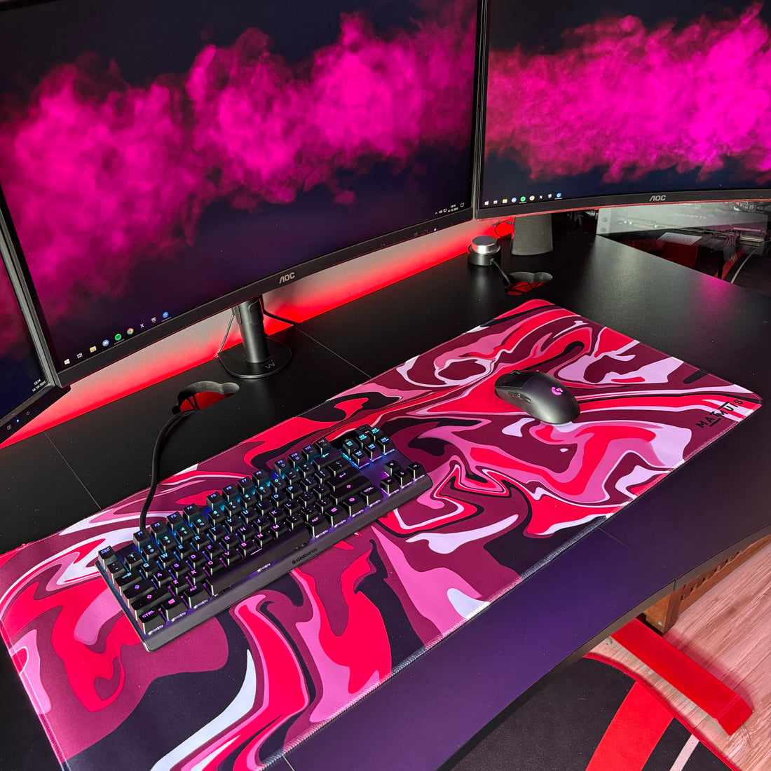 Liquid Abstract Pink Gum | XXL Gaming Muismat - Matmuis